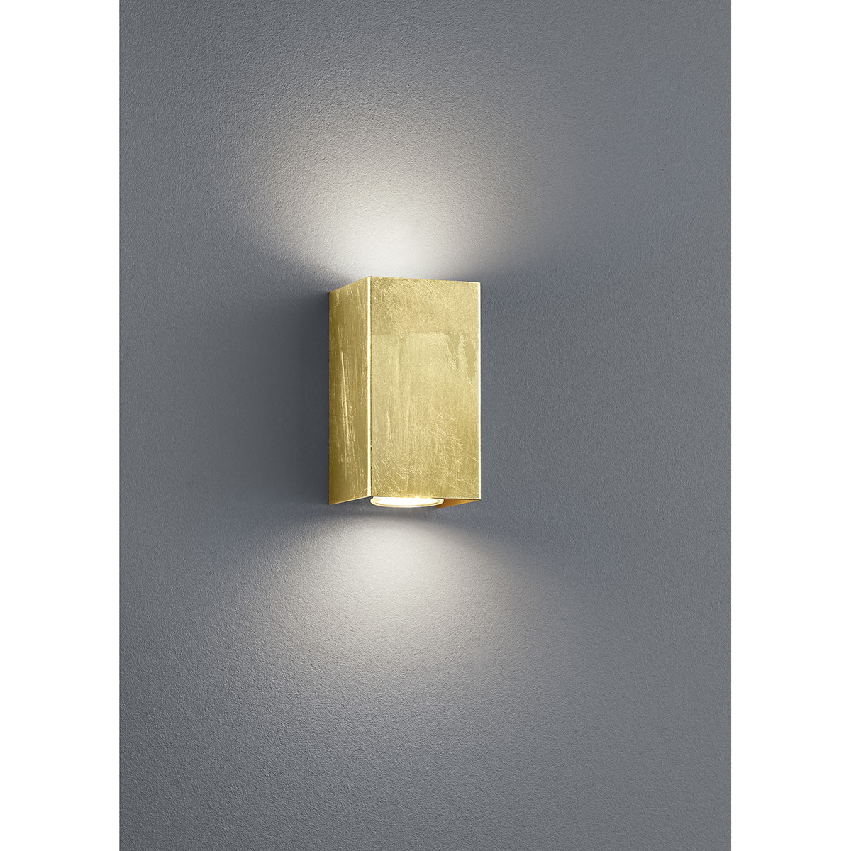 LED Wandlampe - Trion Clona - GU10 Sockel - Rechteckig - Matt Gold - Aluminium