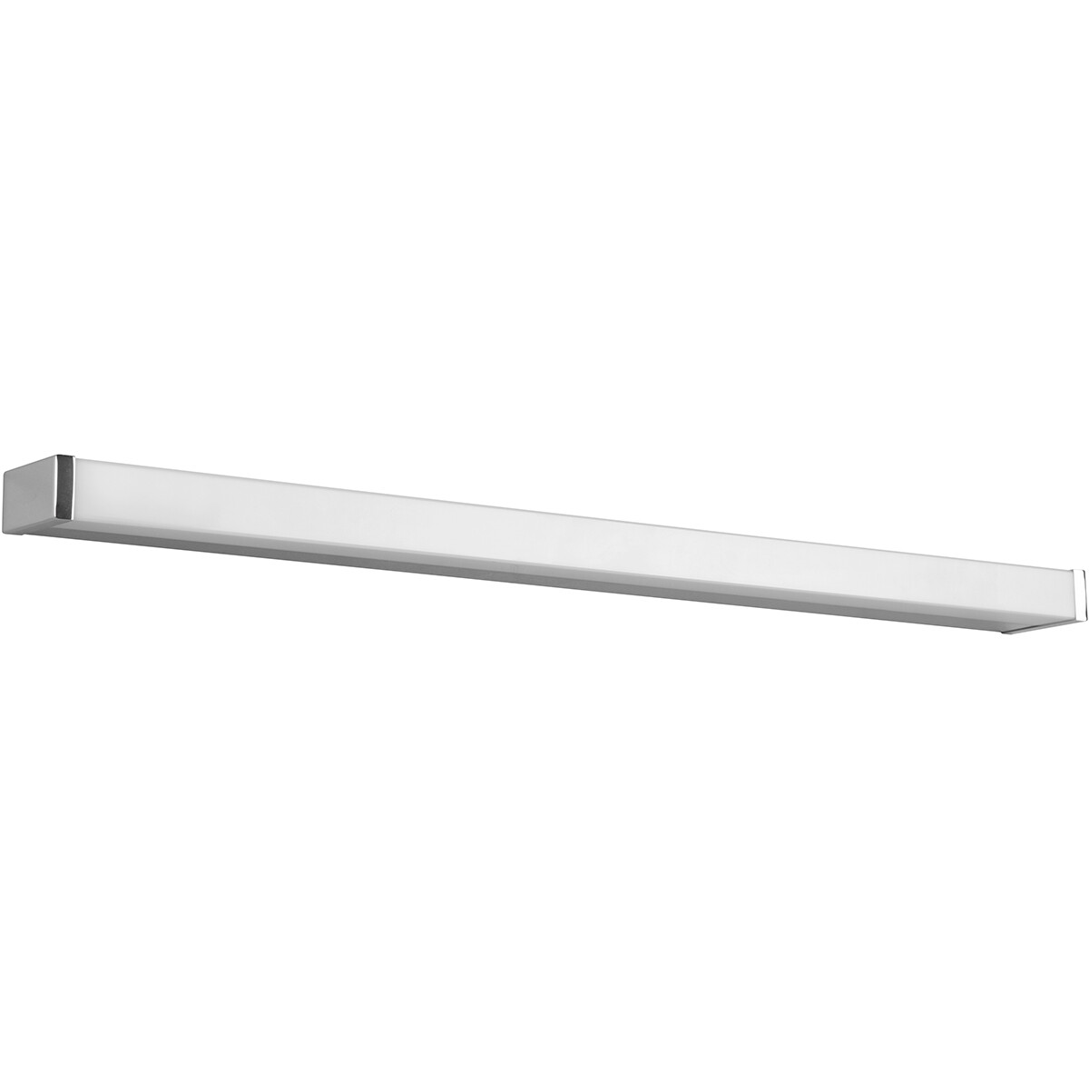 LED Wandleuchte - Trion Fabian - 12W - Warmweiß 3000K - Spritzwassergeschützt IP44 - Rechteckig - Matt Chrom - Aluminium