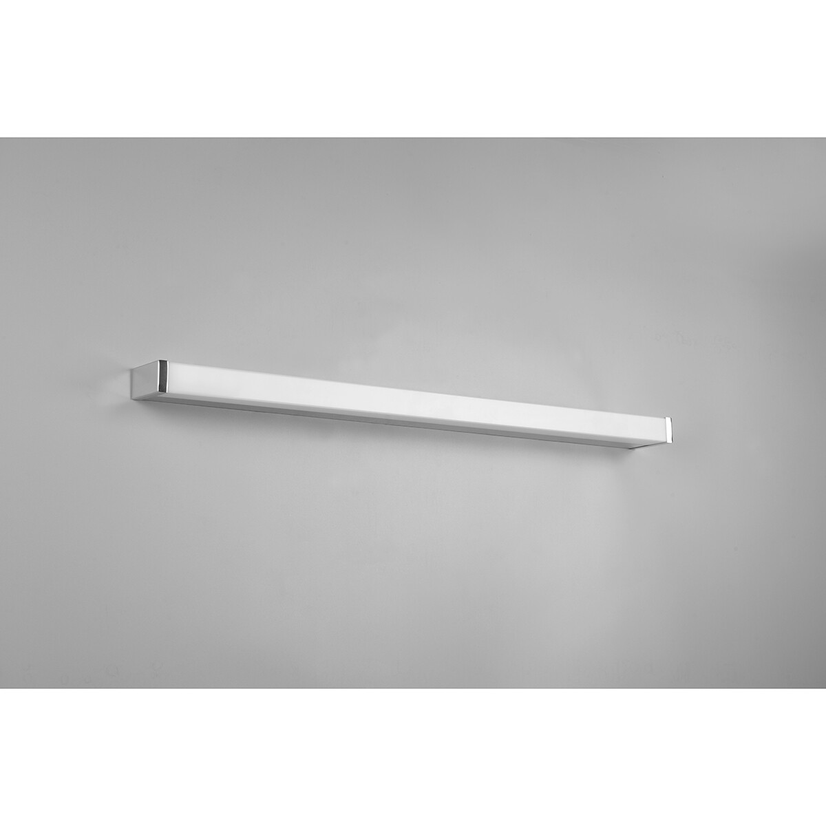 LED Wandleuchte - Trion Fabian - 12W - Warmweiß 3000K - Spritzwassergeschützt IP44 - Rechteckig - Matt Chrom - Aluminium