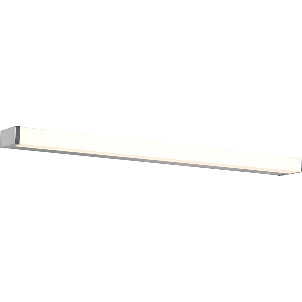 LED Wandleuchte - Trion Fabian - 12W - Warmweiß 3000K - Spritzwassergeschützt IP44 - Rechteckig - Matt Chrom - Aluminium