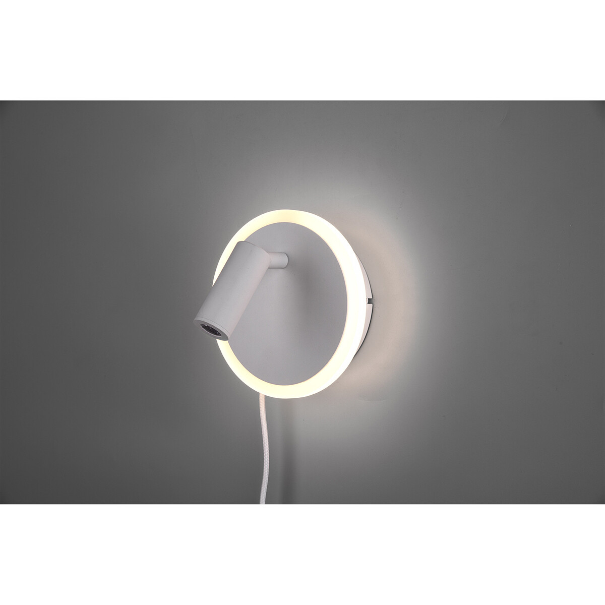 LED Wandlampe - Trion Jodan - 7W - Warmweiß 3000K - Rund - Mattweiß - Aluminium