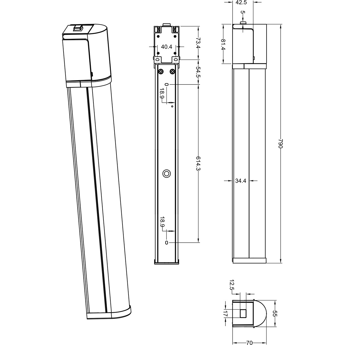 LED Wandleuchte - Trion Pilana - 16W - Warmweiß 3000K - Spritzwassergeschützt IP44 - Rund - Matt Schwarz - Kunststoff