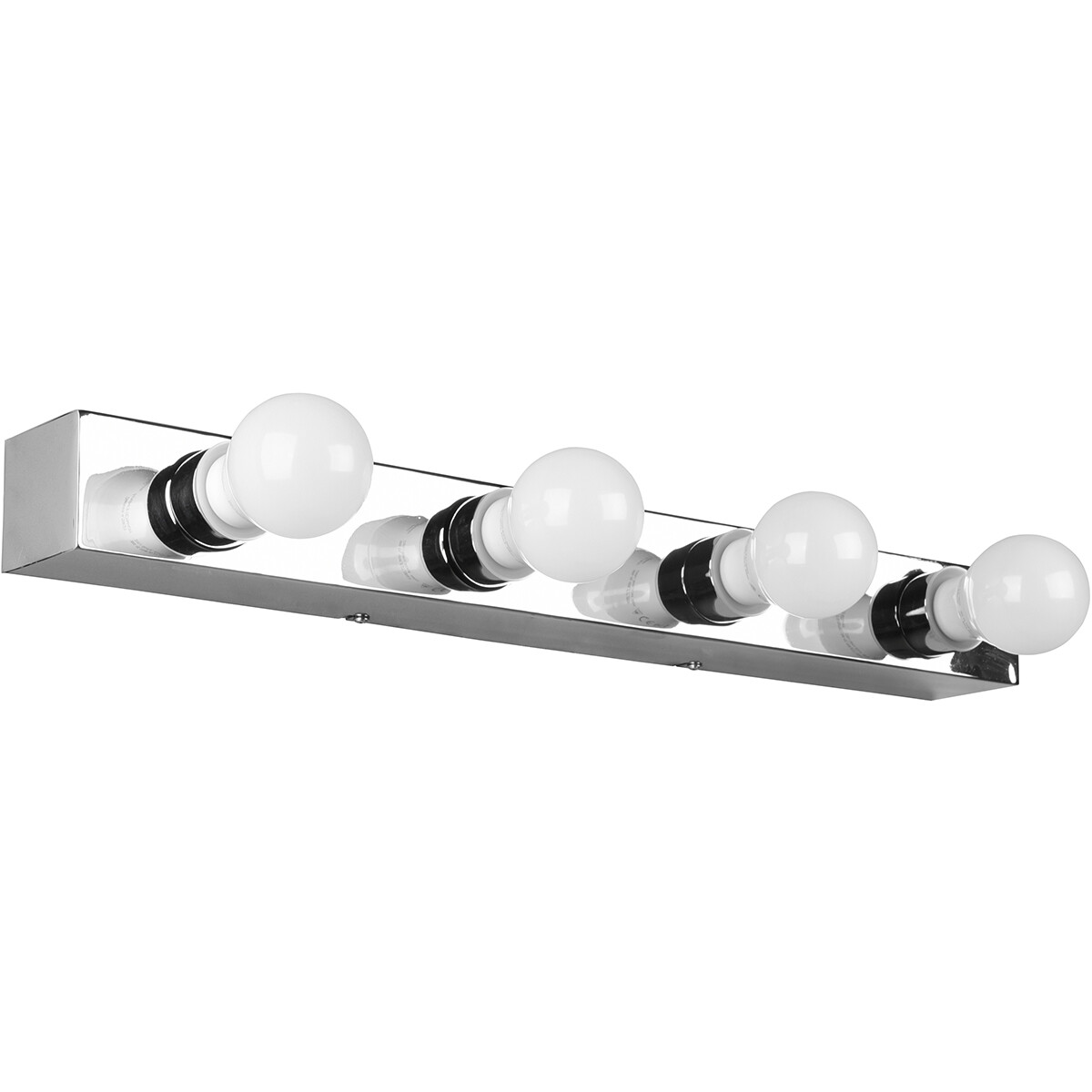 LED Wandleuchte - Trion Teatri - E27 Fassung - Spritzwassergeschützt IP44 - Rechteckig - Matt Chrom - Aluminium