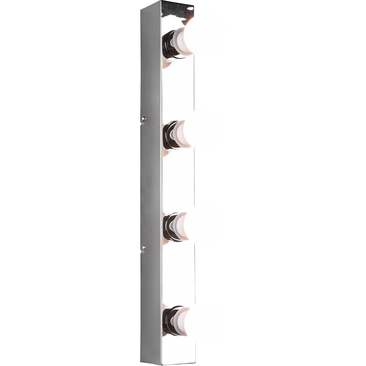 LED Wandleuchte - Trion Teatri - E27 Fassung - Spritzwassergeschützt IP44 - Rechteckig - Matt Chrom - Aluminium