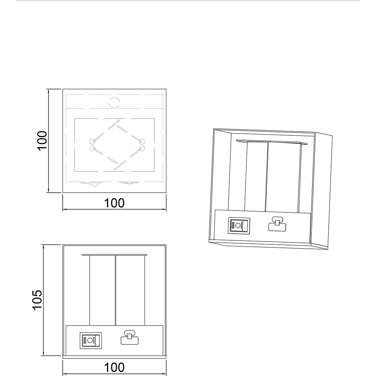 LED Wandleuchte - Gartenbeleuchtung - Trion Taner - 5W - Warmweiß 3000K - Wiederaufladbare Batterien - Dämmerungssensor - Quadrat - Matt Weiß - Metall