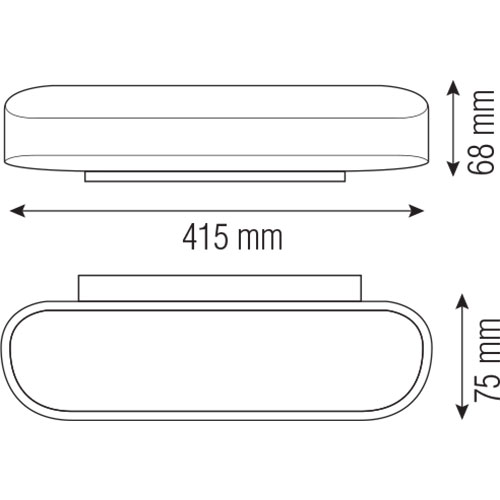 LED Wandlampe - Wandleuchte - 12W - Universalweiß 4000K - Mattweiß Aluminium - Oval