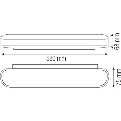 LED Wandlampe - Wandleuchte - 18W - Universalweiß 4000K - Mattweiß Aluminium - Oval