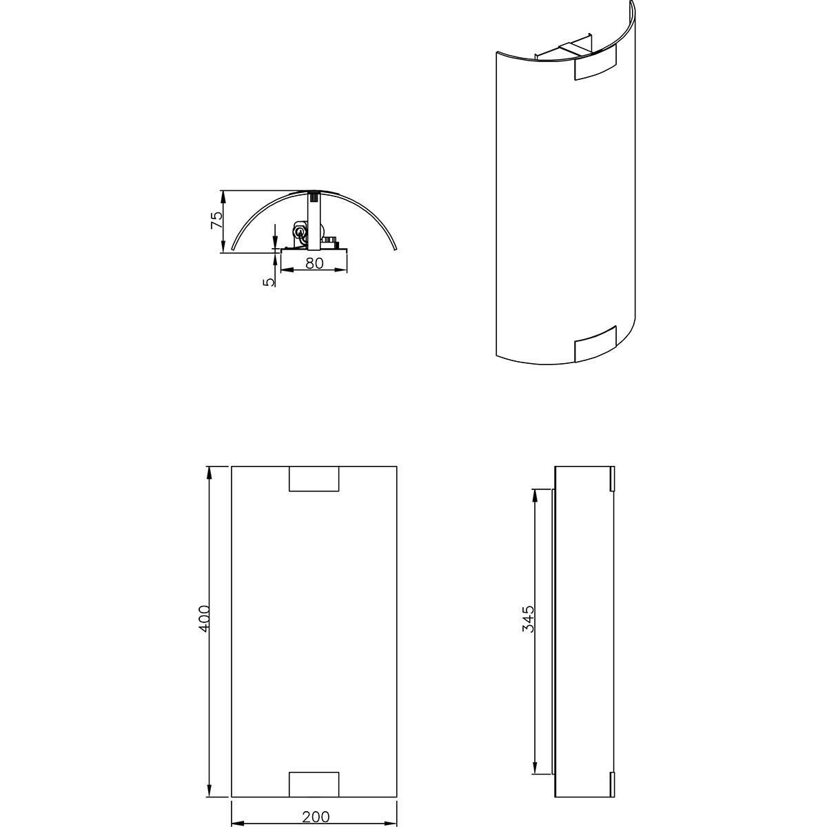 LED Wandleuchte - Wandbeleuchtung - Trion Arup - E27 Fassung - 2-Licht - Rechteck - Matt Nickel - Metall