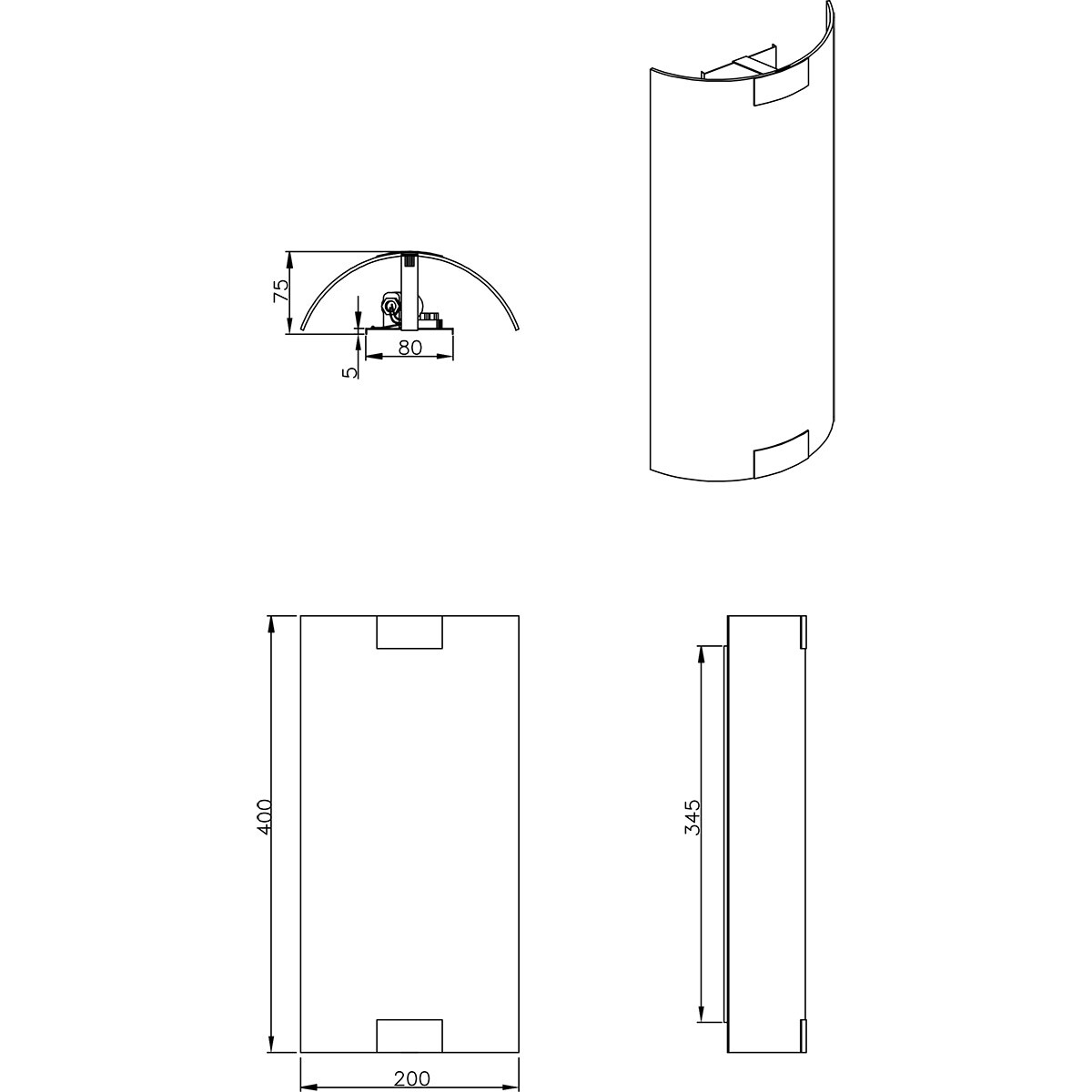 LED Wandleuchte - Wandbeleuchtung - Trion Arup - E27 Fassung - 2-Licht - Rechteck - Antik Bronze - Metall