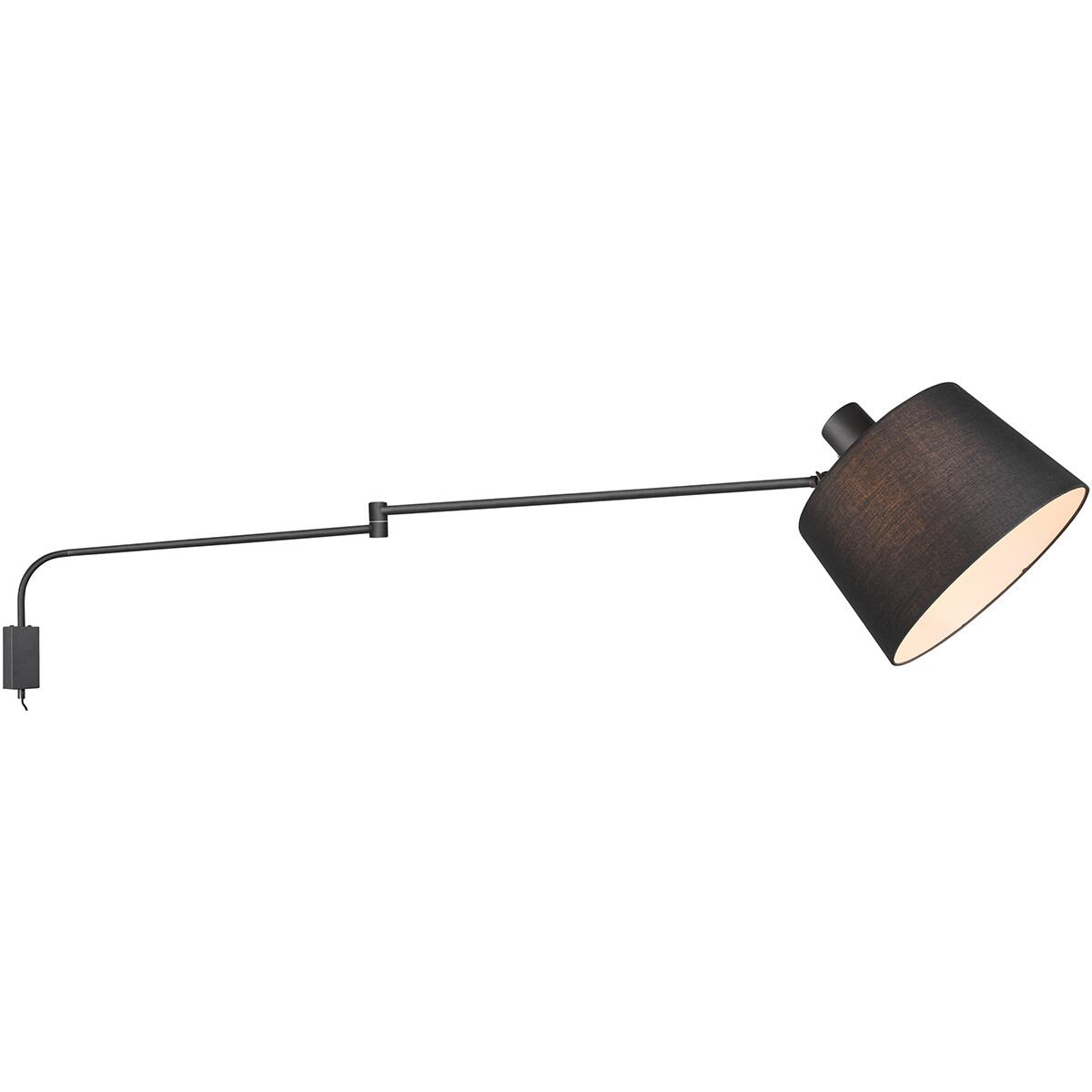 LED Wandlampe - Wandleuchte - Trion Badi - E27 Sockel - Rund - Mattschwarz - Aluminium