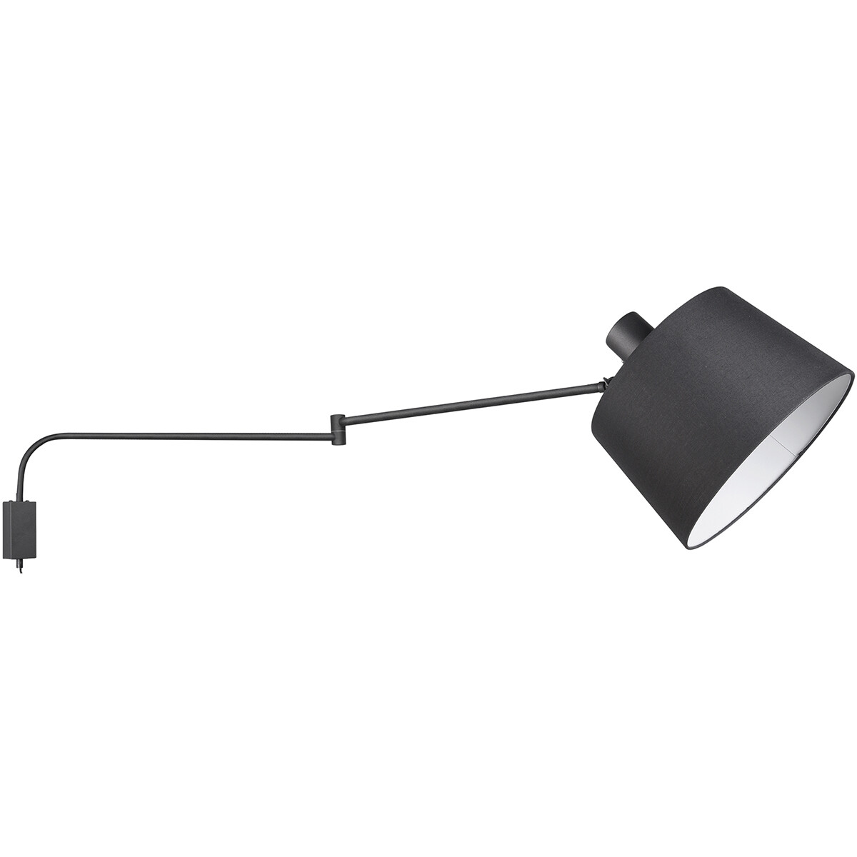 LED Wandlampe - Wandleuchte - Trion Badi - E27 Sockel - Rund - Mattschwarz - Aluminium