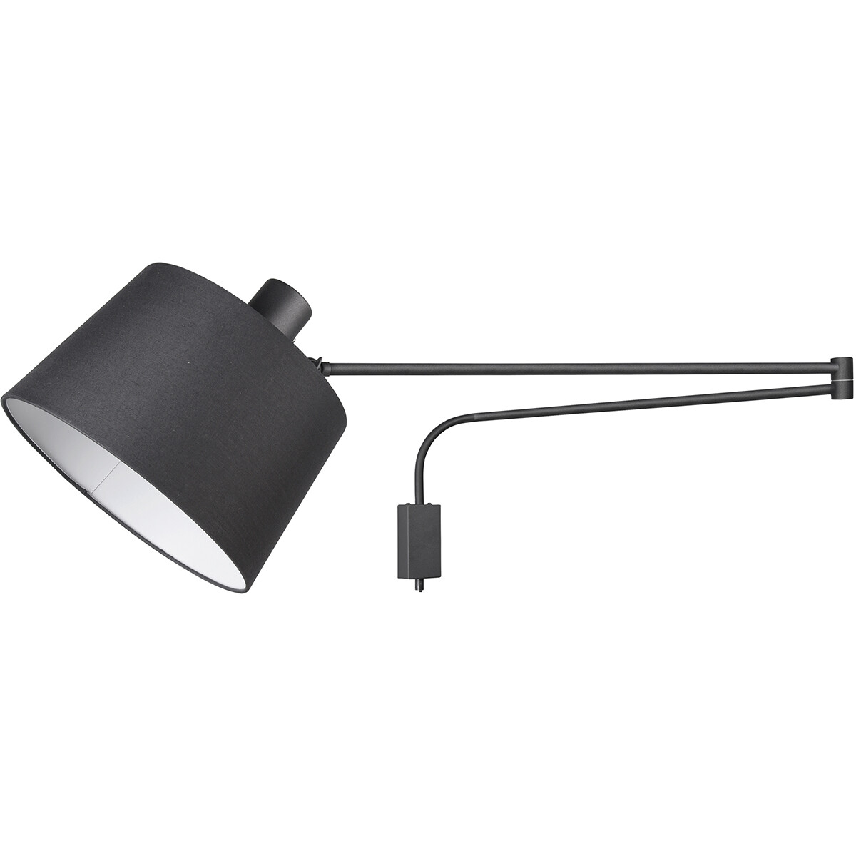 LED Wandlampe - Wandleuchte - Trion Badi - E27 Sockel - Rund - Mattschwarz - Aluminium