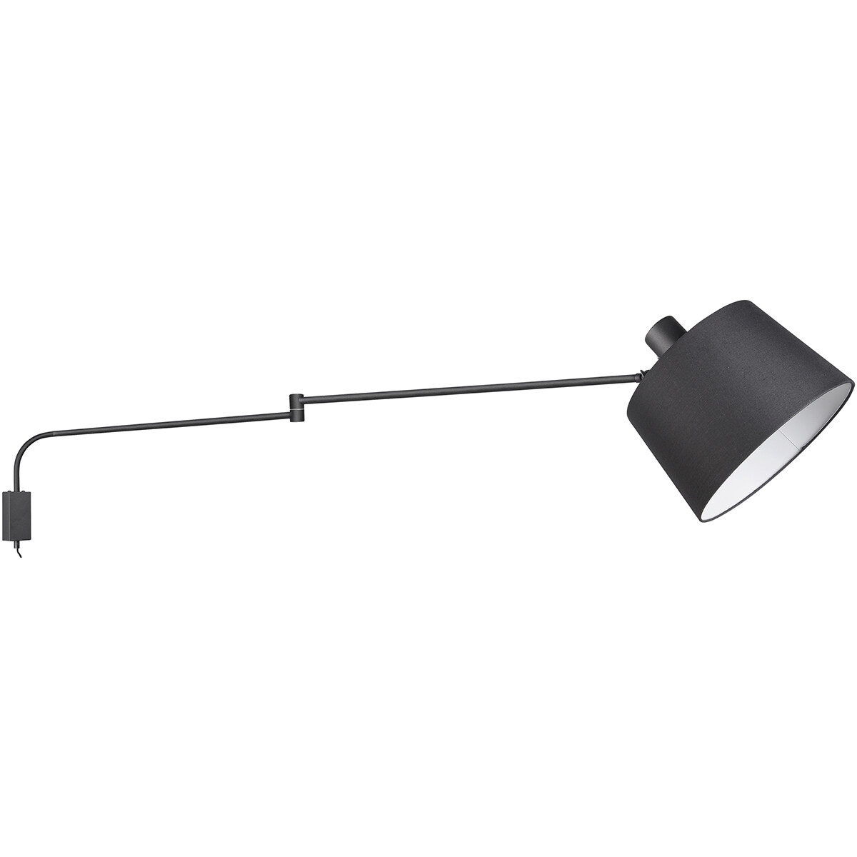 LED Wandlampe - Wandleuchte - Trion Badi - E27 Sockel - Rund - Mattschwarz - Aluminium