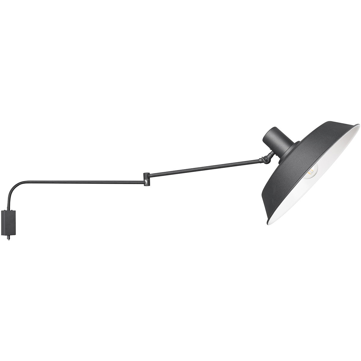 LED Wandlampe - Wandleuchte - Trion Bolan - E27 Sockel - Rund - Mattschwarz - Aluminium