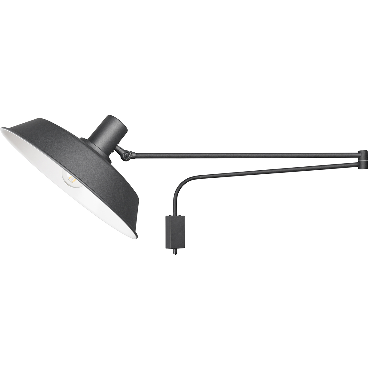 LED Wandlampe - Wandleuchte - Trion Bolan - E27 Sockel - Rund - Mattschwarz - Aluminium