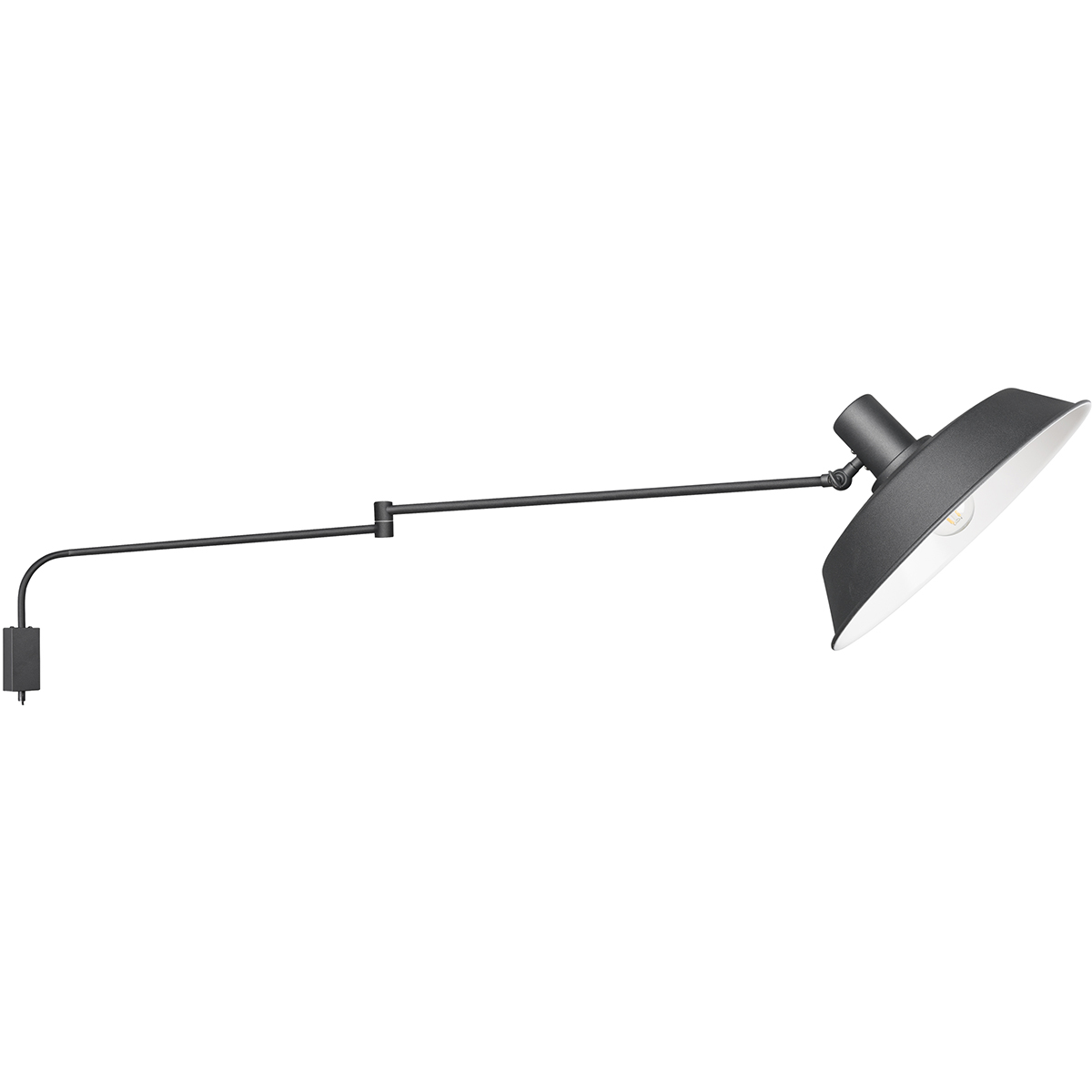 LED Wandlampe - Wandleuchte - Trion Bolan - E27 Sockel - Rund - Mattschwarz - Aluminium