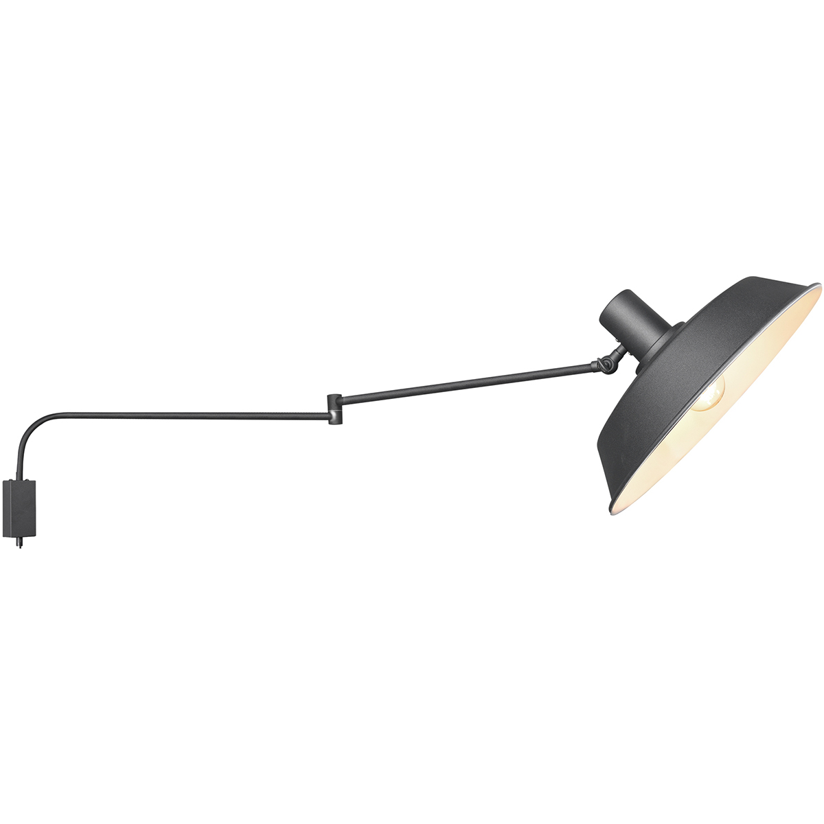 LED Wandlampe - Wandleuchte - Trion Bolan - E27 Sockel - Rund - Mattschwarz - Aluminium