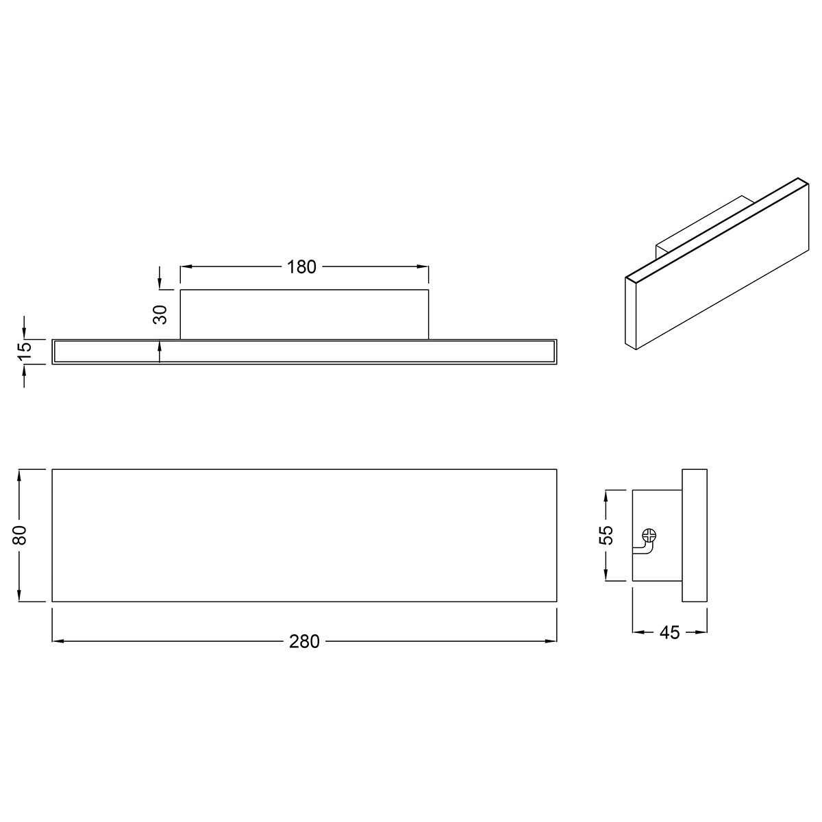 LED Wandlampe - Wandleuchte - Trion Concy - 12W - Warmweiß 3000K - Dimmbar - Rechteckig - Rostfarben - Aluminium