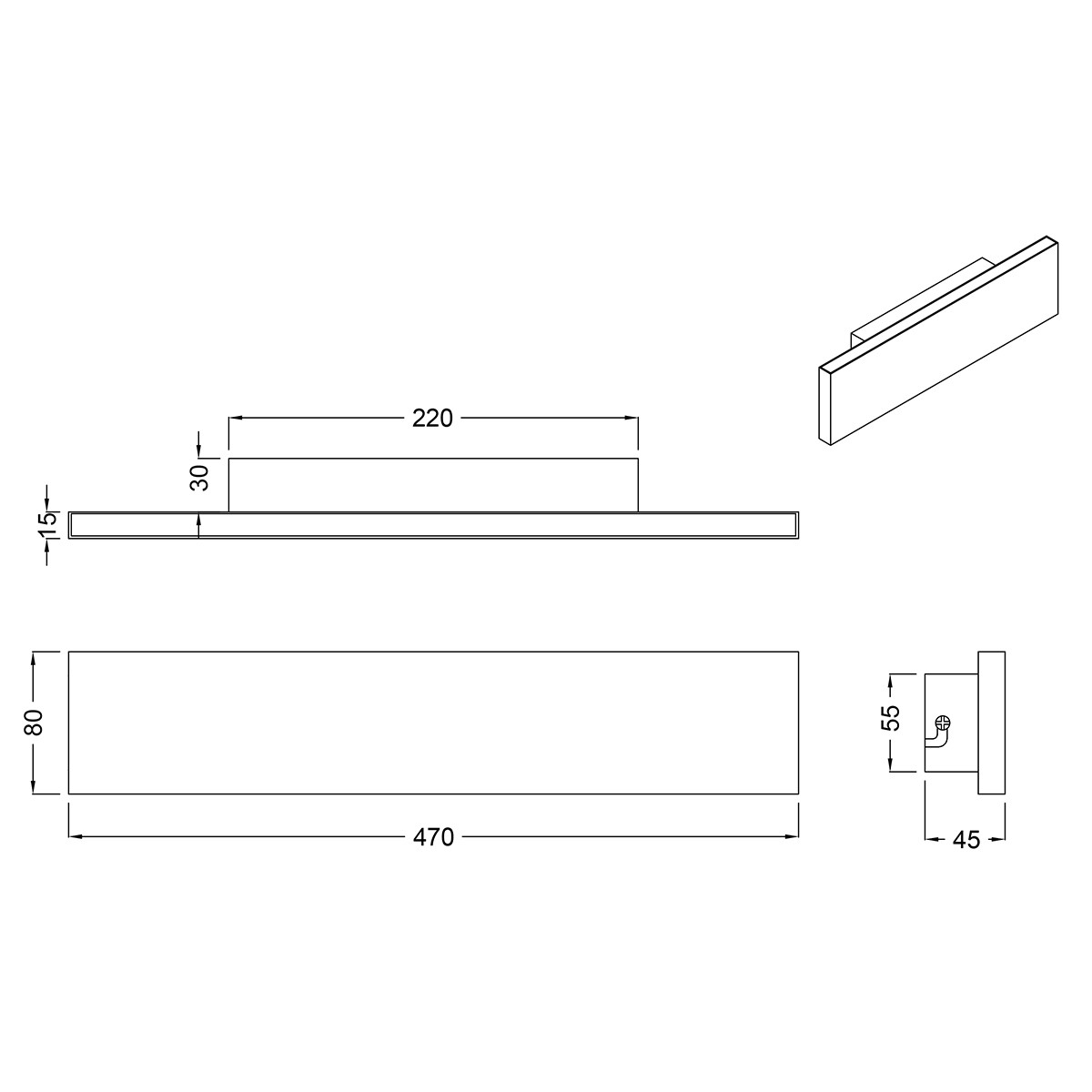 LED Wandlampe - Wandleuchte - Trion Concy - 18W - Warmweiß 3000K - Dimmbar - Rechteckig - Mattweiß - Aluminium