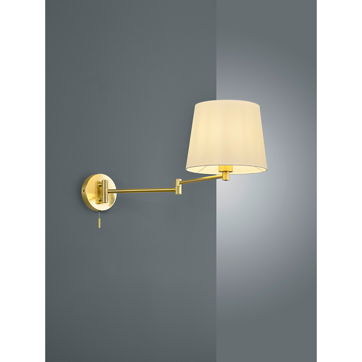 LED Wandlampe - Wandleuchte - Trion Dyon - E27 Sockel - Rund - Mattes Gold - Aluminium