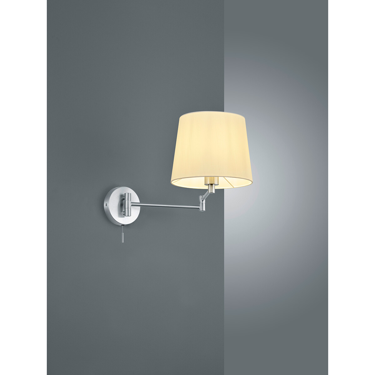 LED Wandlampe - Wandleuchte - Trion Dyon - E27 Sockel - Rund - Mattes Nickel - Aluminium