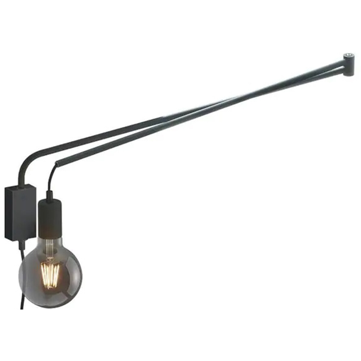 LED Wandlampe - Wandleuchte - Trion Live - E27 Sockel - Rechteckig - Mattschwarz - Aluminium