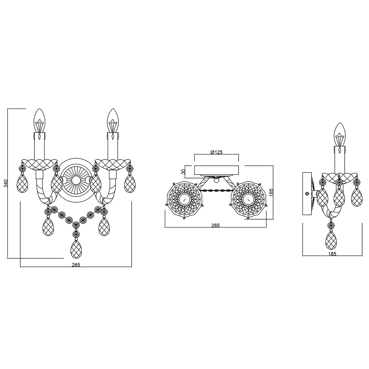 LED Wandlampe - Wandleuchte - Trion Lucy - E14 Sockel - Rund - Klares - Aluminium