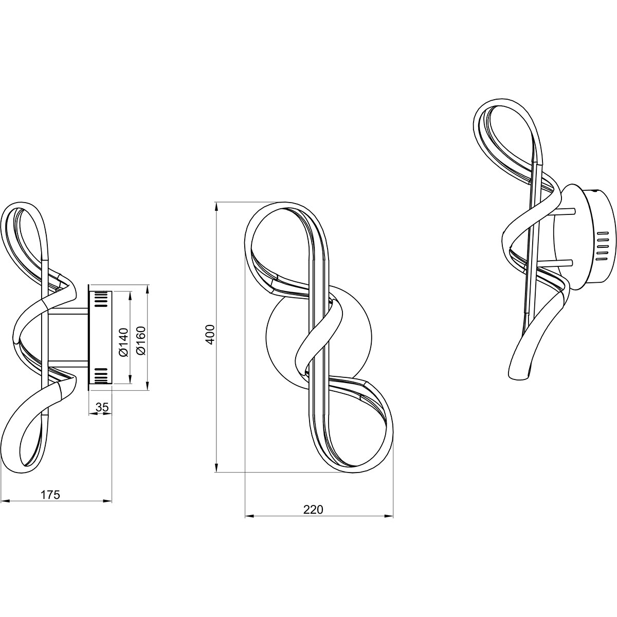 LED Wandleuchte - Wandbeleuchtung - Trion Peruino - 18W - Neutralweiß 4000K - Dimmbar - Rund - Matt Weiß - Aluminium