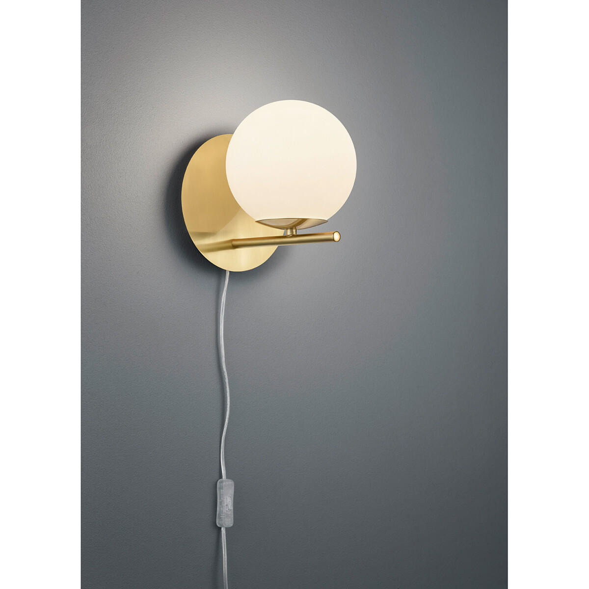 LED Wandlampe - Wandleuchte - Trion Pora - E14 Sockel - Rund - Mattes Gold - Aluminium