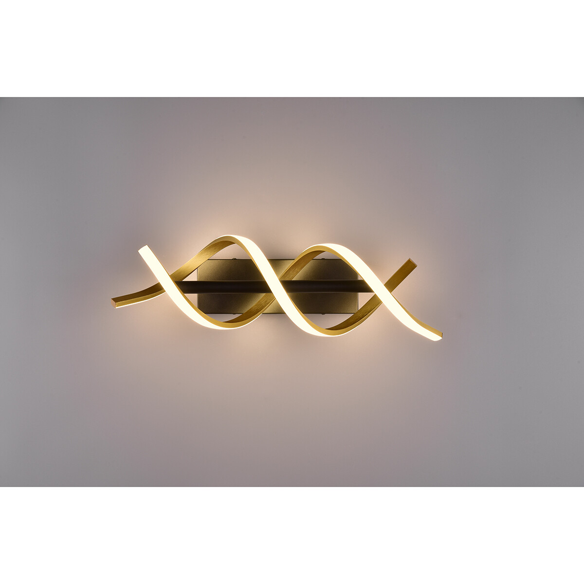 LED Wandleuchte - Wandbeleuchtung - Trion Sarina - 22W - Anpassbare Lichtfarbe - Dimmbar - Rechteckig - Matt Gold - Aluminium