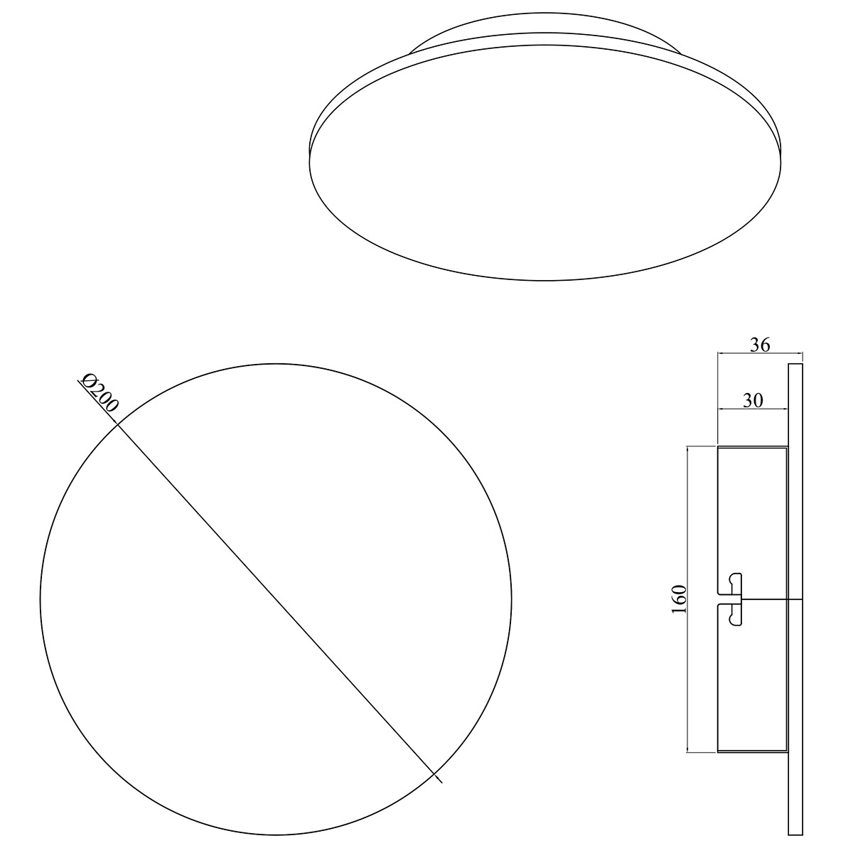 LED Wandlampe - Wandleuchte - Trion Varen - 9W - Warmweiß 3000K - Rund - Mattschwarz - Beton