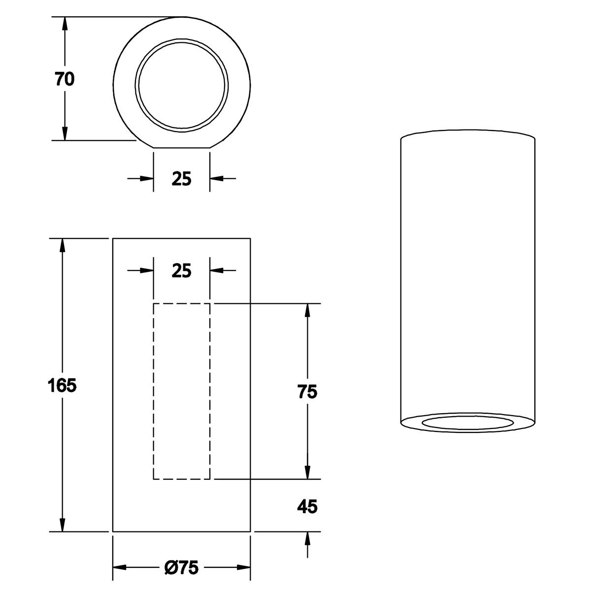 LED Wandlampe - Wandleuchte - Trion Zaza - GU10 Sockel - Rund - Mattweiß - Gips