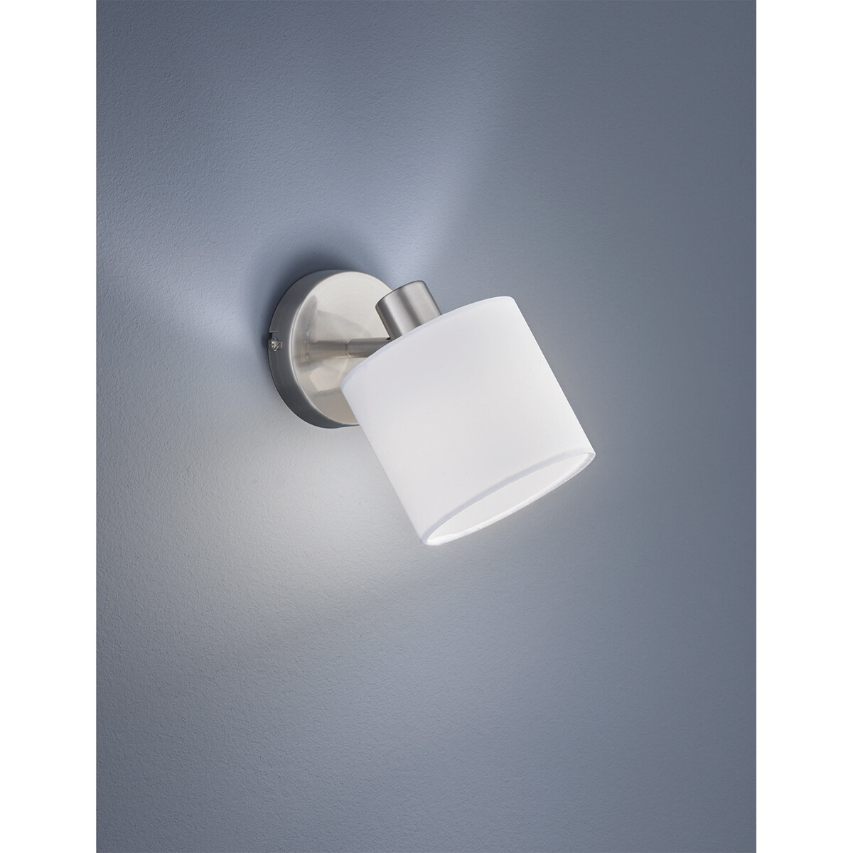 LED Wandfluter - Trion Torry - E14 Sockel - Rund - Mattes Nickel - Aluminium