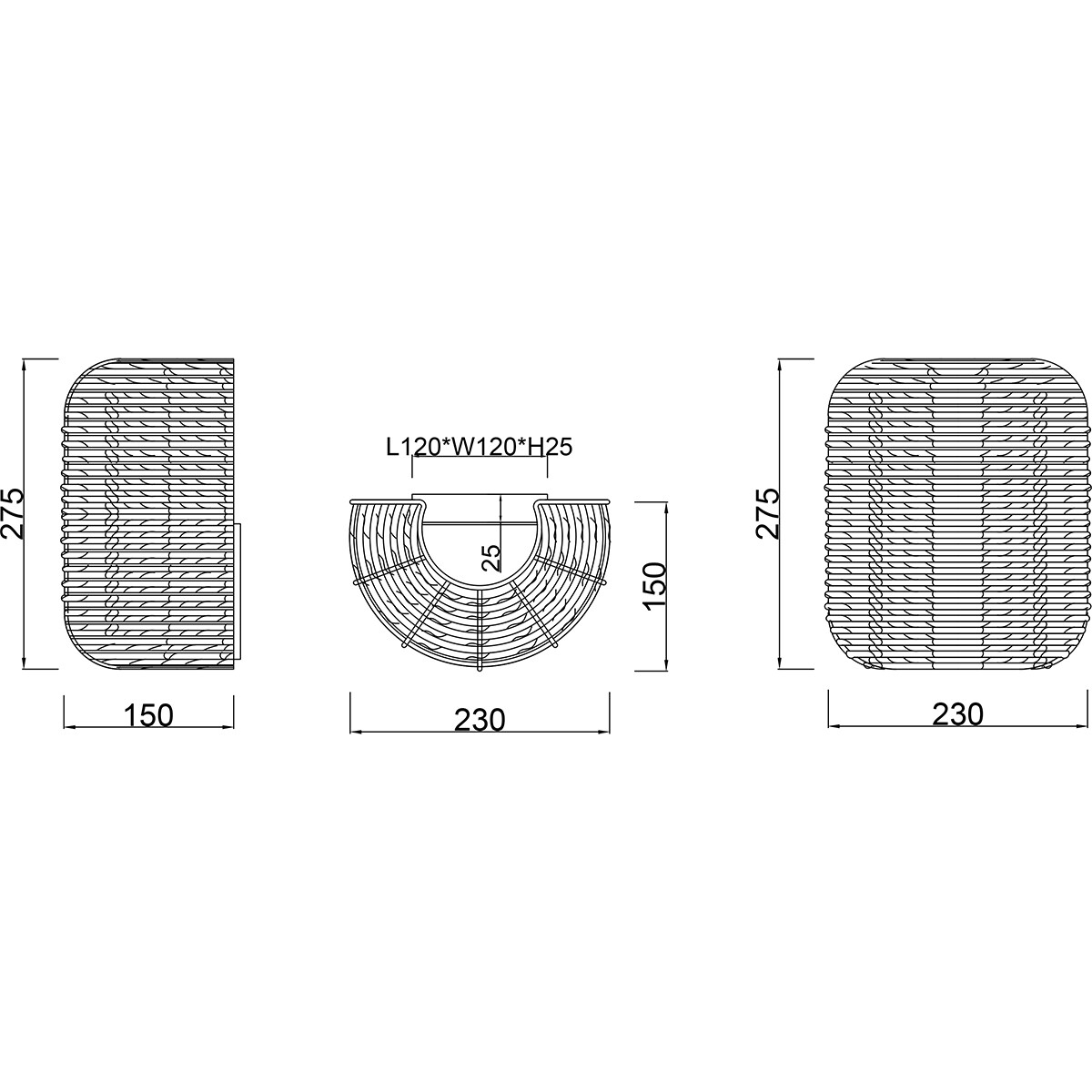 LED Wandspot - Trion Tuna - E27 Fassung - 1-flammig - Oval - Matt Schwarz - Aluminium