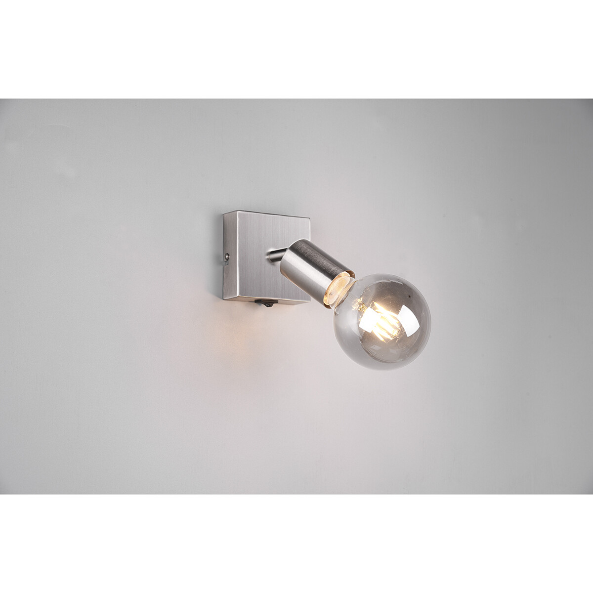 LED Wandspot - Trion Zuncka - E27 Fassung - Quadrat - Matt Nickel - Aluminium