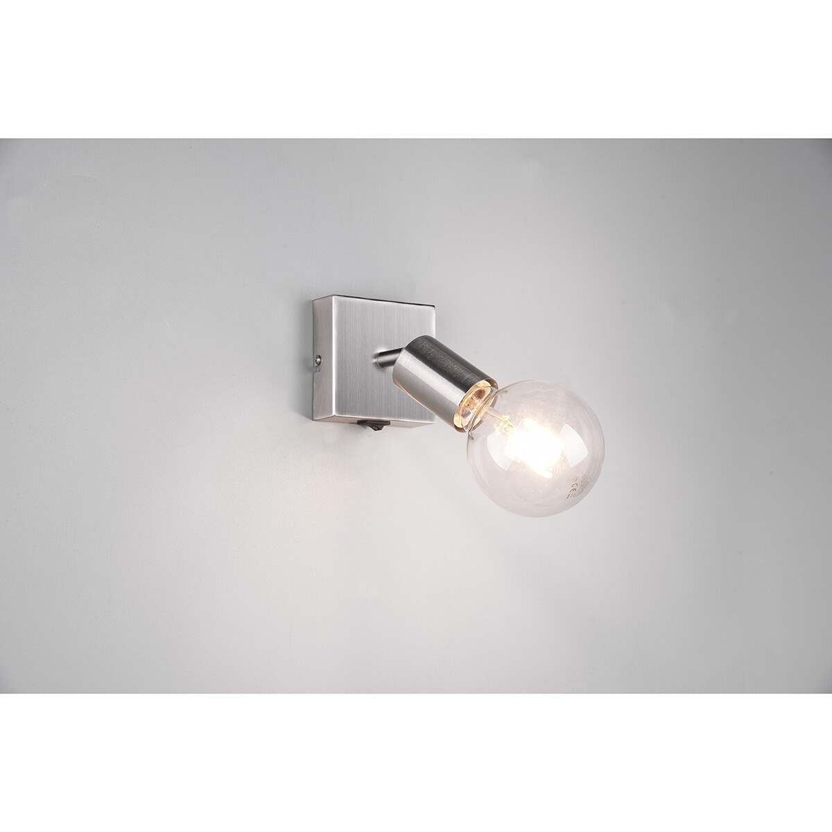 LED Wandspot - Trion Zuncka - E27 Fassung - Quadrat - Matt Nickel - Aluminium