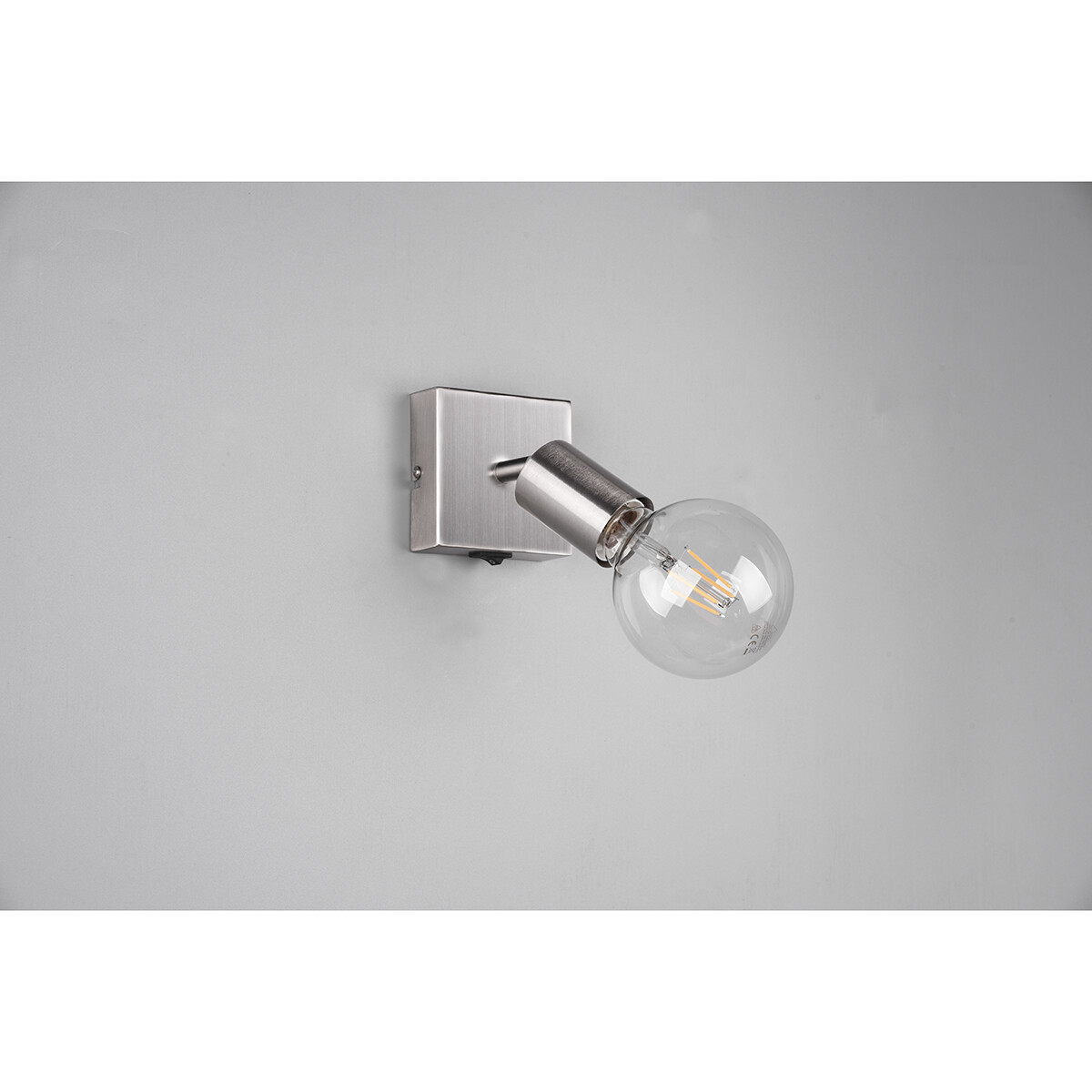 LED Wandspot - Trion Zuncka - E27 Fassung - Quadrat - Matt Nickel - Aluminium