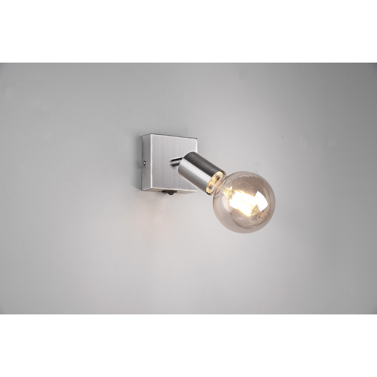 LED Wandspot - Trion Zuncka - E27 Fassung - Quadrat - Matt Nickel - Aluminium