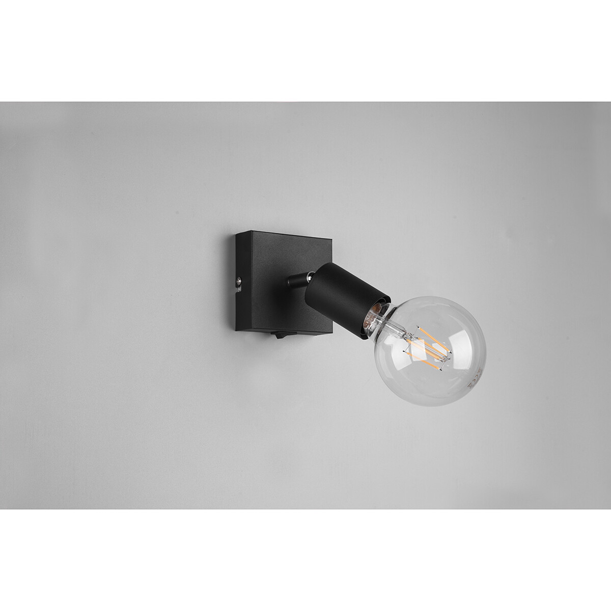 LED Wandspot - Trion Zuncka - E27 Fassung - Quadrat - Matt Schwarz - Aluminium