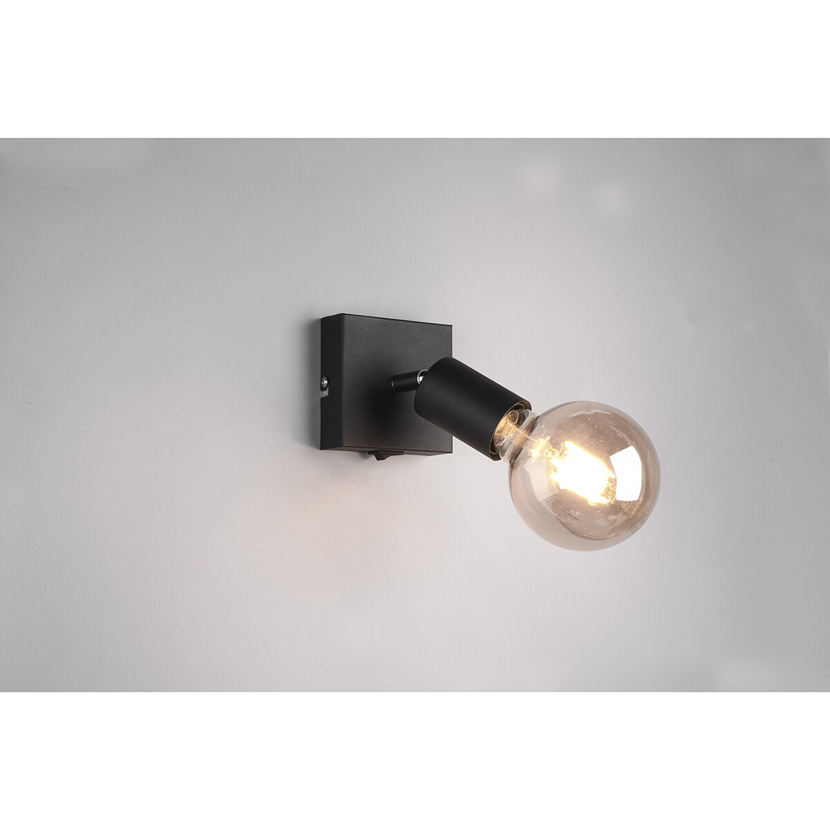 LED Wandspot - Trion Zuncka - E27 Fassung - Quadrat - Matt Schwarz - Aluminium