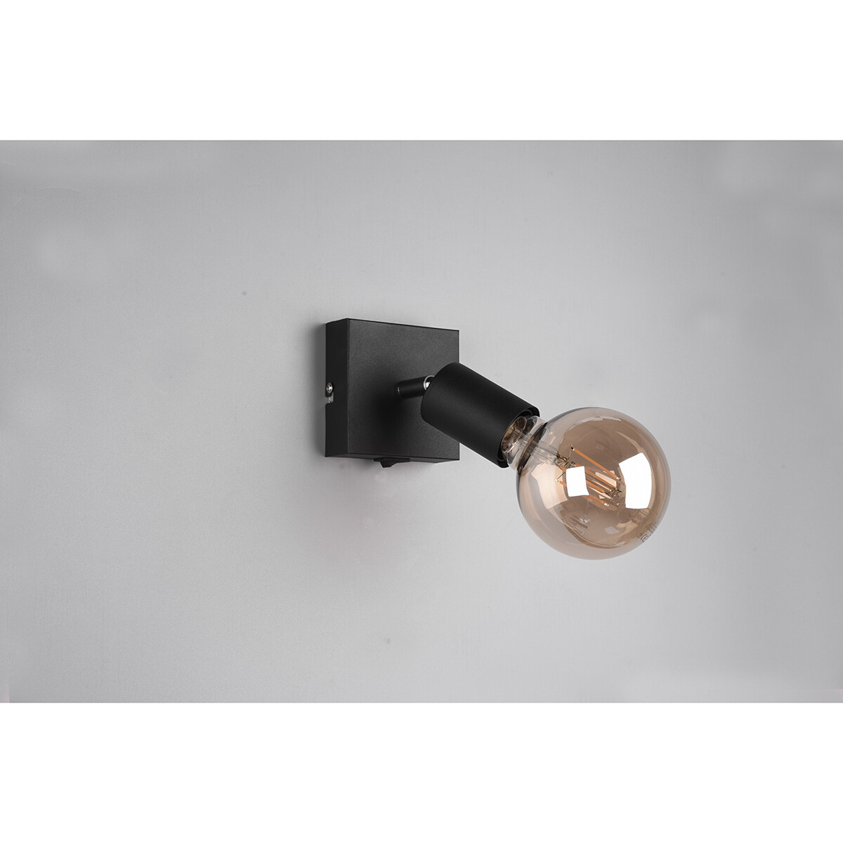 LED Wandspot - Trion Zuncka - E27 Fassung - Quadrat - Matt Schwarz - Aluminium