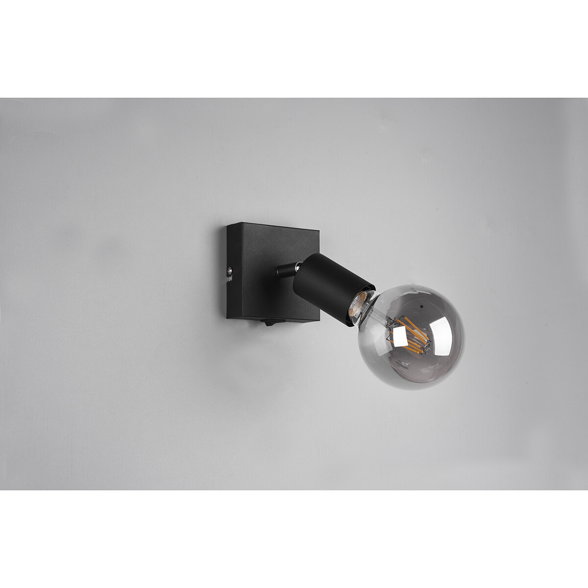 LED Wandspot - Trion Zuncka - E27 Fassung - Quadrat - Matt Schwarz - Aluminium