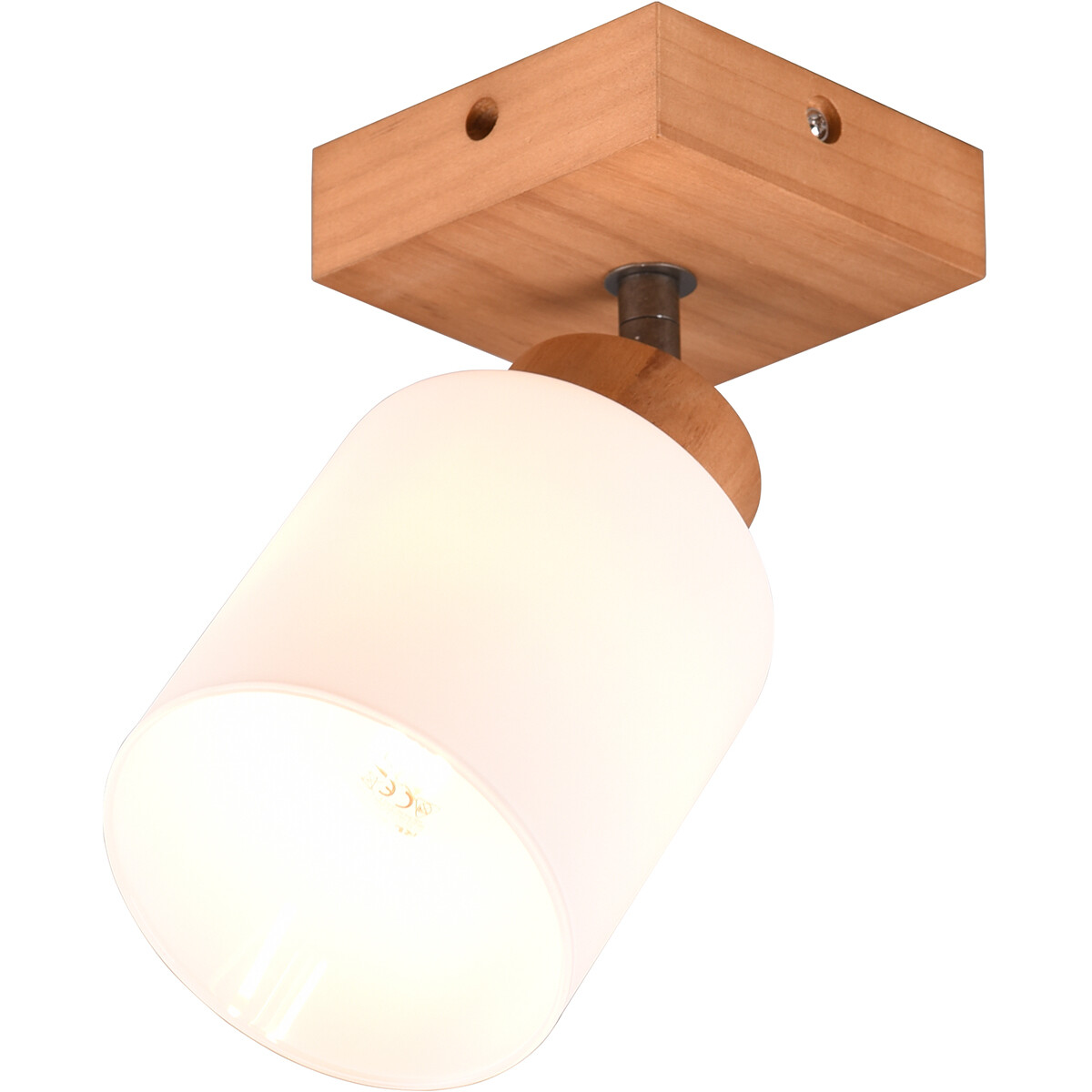 LED Wandspot - Wandbeleuchtung - Trion Asmara - E14 Fassung - Quadrat - Matt Braun - Holz