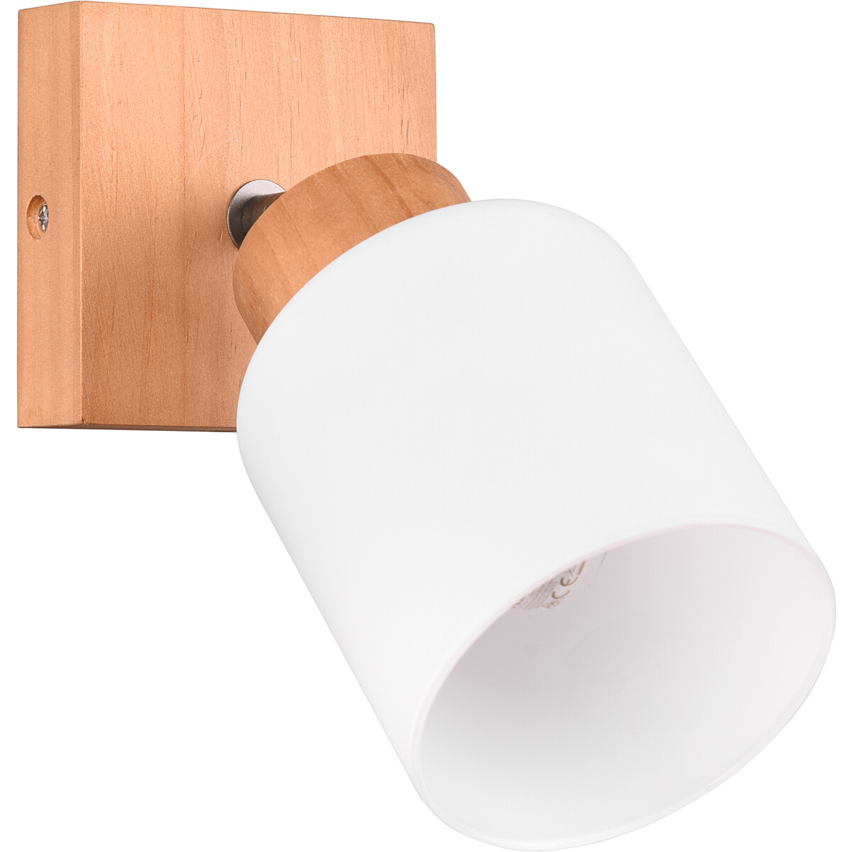 LED Wandspot - Wandbeleuchtung - Trion Asmara - E14 Fassung - Quadrat - Matt Braun - Holz