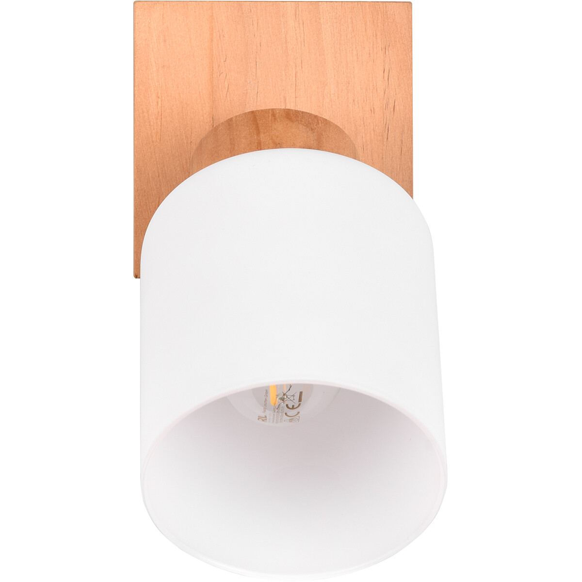 LED Wandspot - Wandbeleuchtung - Trion Asmara - E14 Fassung - Quadrat - Matt Braun - Holz