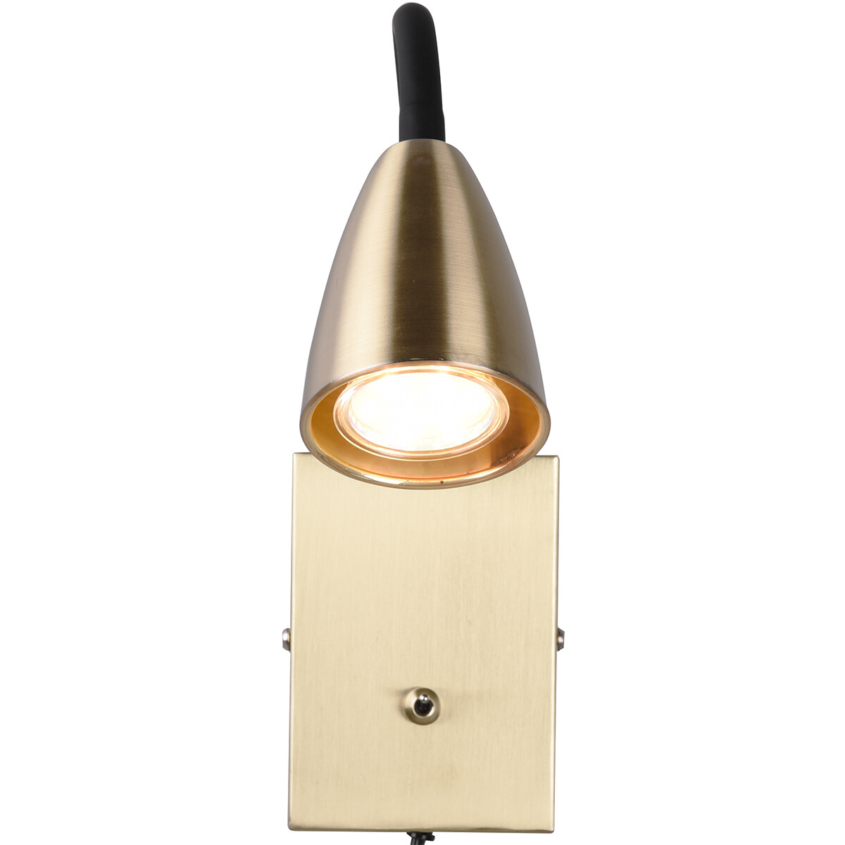 LED Wandspot - Wandbeleuchtung - Trion Wolly - GU10 Fassung - 1-flammig - Rechteckig - Matt Gold - Aluminium