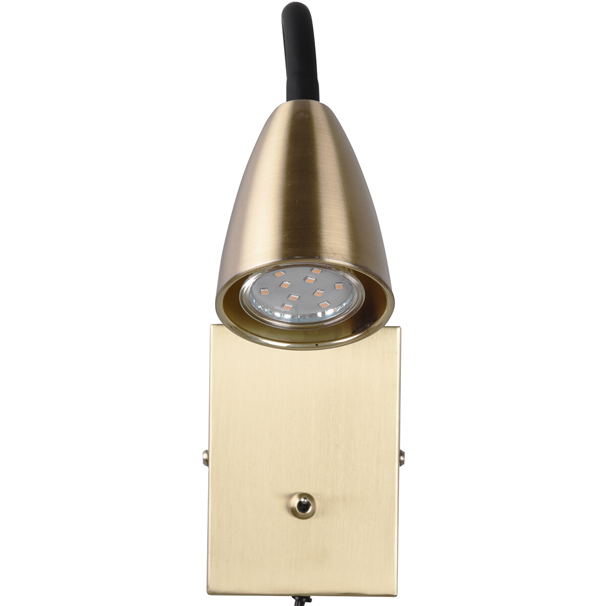 LED Wandspot - Wandbeleuchtung - Trion Wolly - GU10 Fassung - 1-flammig - Rechteckig - Matt Gold - Aluminium