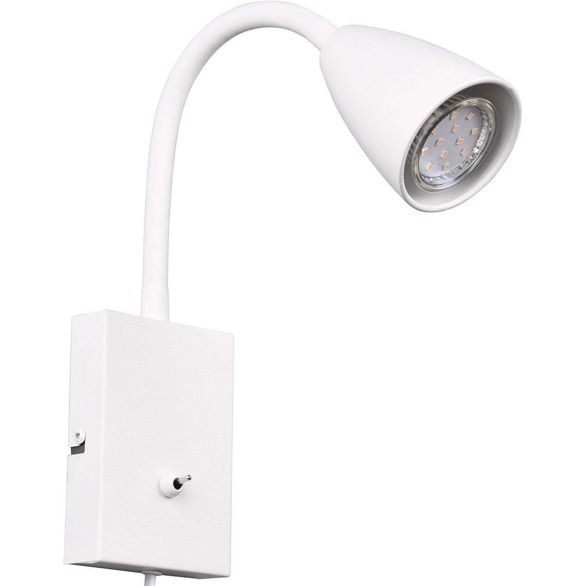 LED Wandspot - Wandbeleuchtung - Trion Wolly - GU10 Fassung - 1-flammig - Rechteckig - Matt Weiß - Aluminium