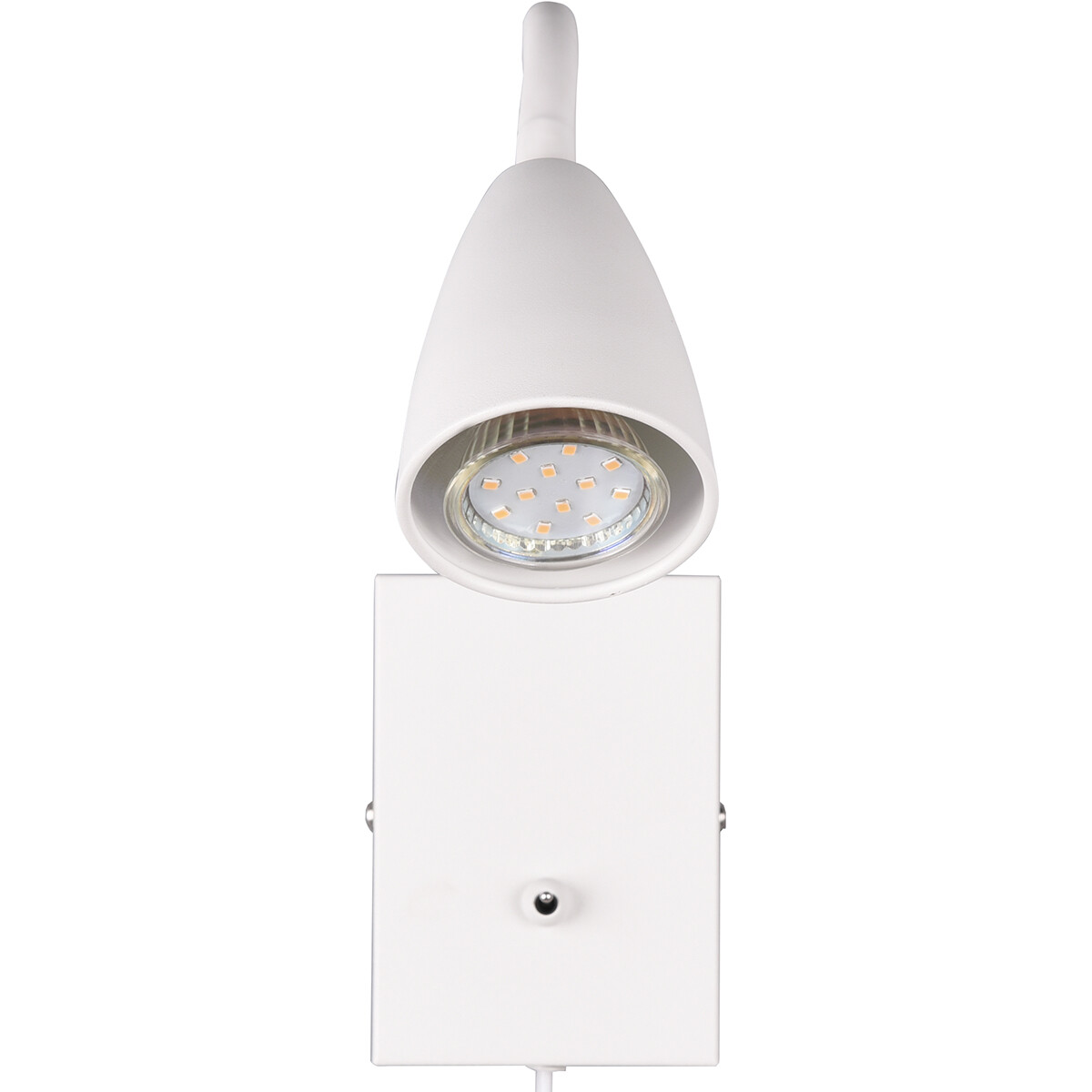 LED Wandspot - Wandbeleuchtung - Trion Wolly - GU10 Fassung - 1-flammig - Rechteckig - Matt Weiß - Aluminium