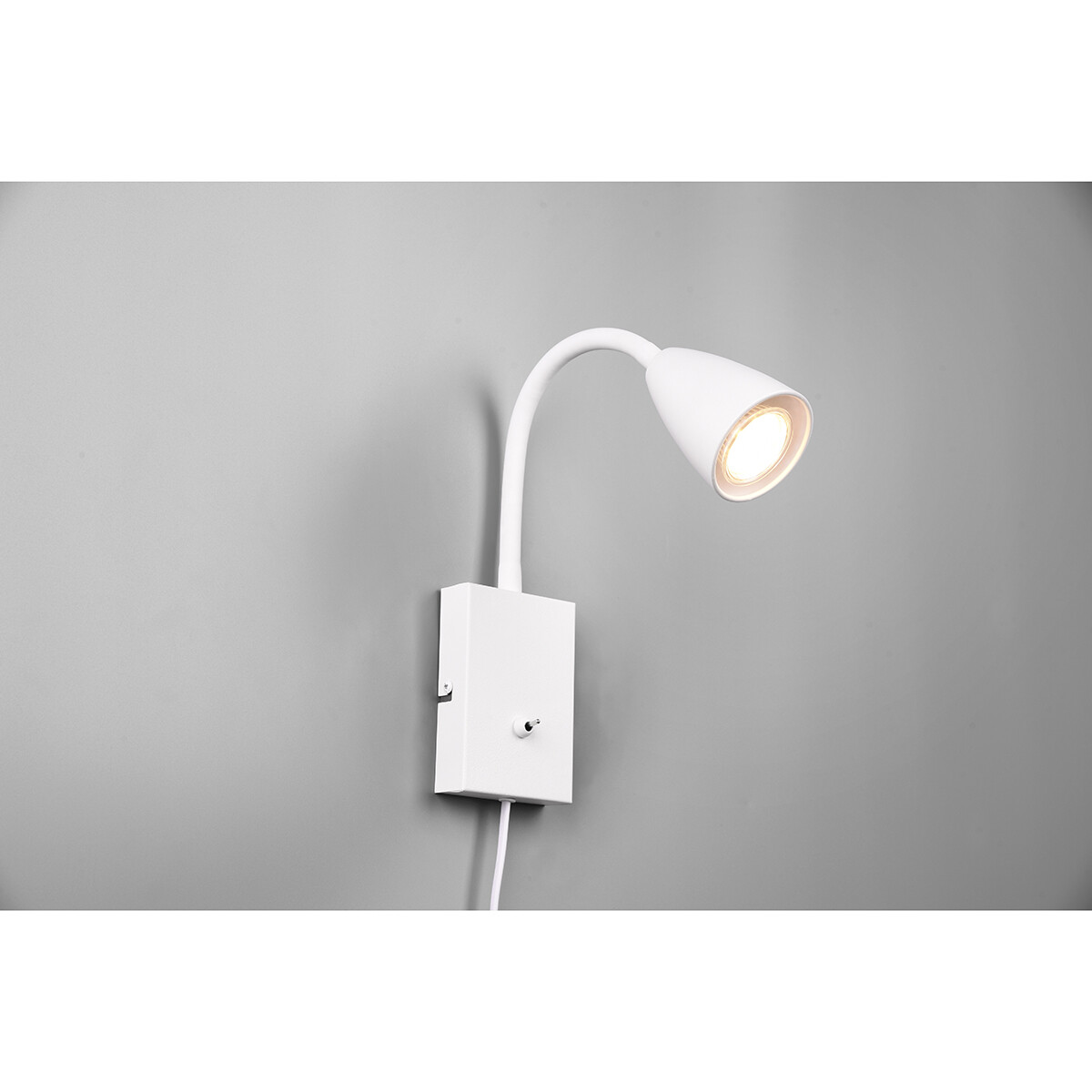 LED Wandspot - Wandbeleuchtung - Trion Wolly - GU10 Fassung - 1-flammig - Rechteckig - Matt Weiß - Aluminium